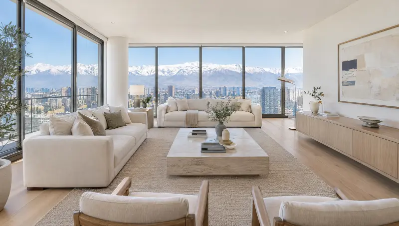 Living con vista a la cordillera